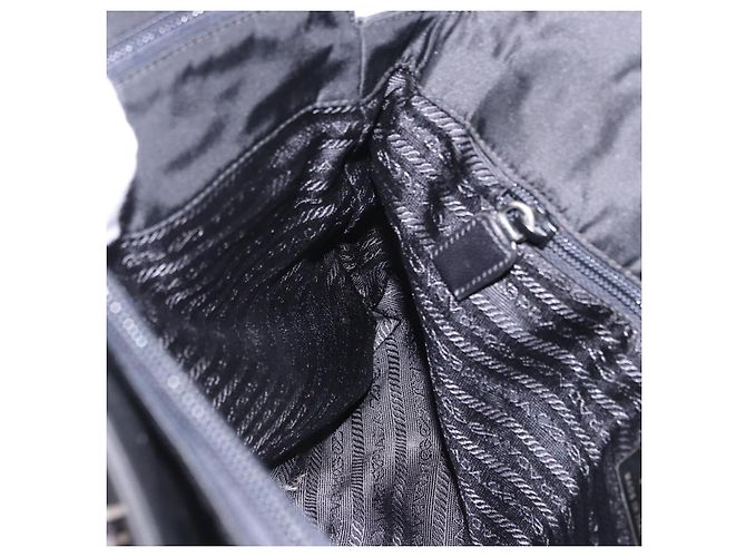 Borsa a tracolla con catena PRADA Nylon Black Silver Auth fm5438 Nero Argento - vista 20