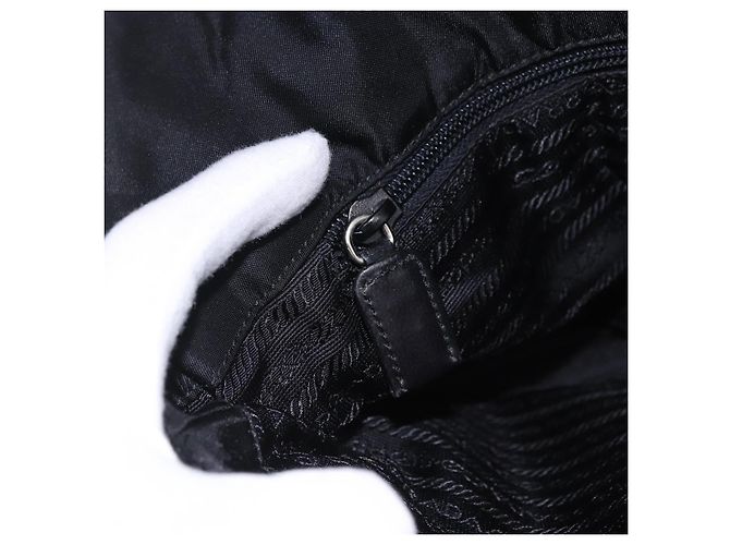 Borsa a tracolla con catena PRADA Nylon Black Silver Auth fm5438 Nero Argento - vista 24