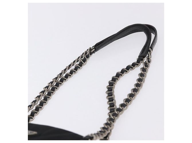 Borsa a tracolla con catena PRADA Nylon Black Silver Auth fm5438 Nero Argento - vista 8