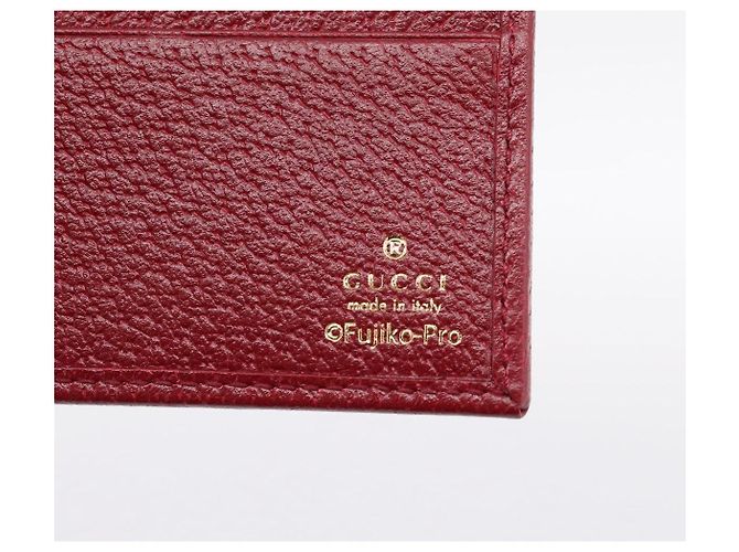 GUCCI x Doraemon Cartera Cow Doraemon Micro GG PVC Beige 654498 Auth 167547SAM Roja - vista 18