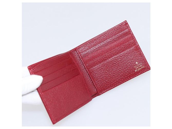 GUCCI x Doraemon Cartera Cow Doraemon Micro GG PVC Beige 654498 Auth 167547SAM Roja - vista 8