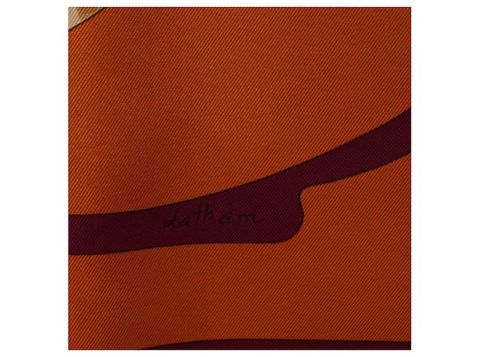 Hermès HERMES Carré 90 Seidentuch "CARNETS DE BAL" Orange Auth am12466M - Ansicht 12