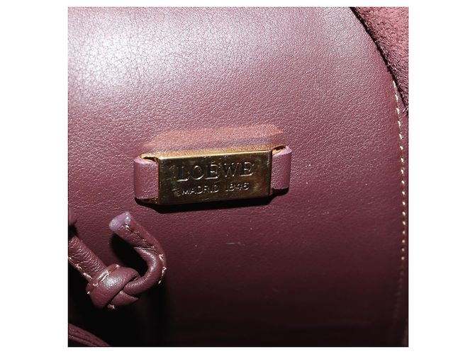 LOEWE Rucksack Leder Bordeaux Goldfarben Auth ep15823 - Ansicht 12
