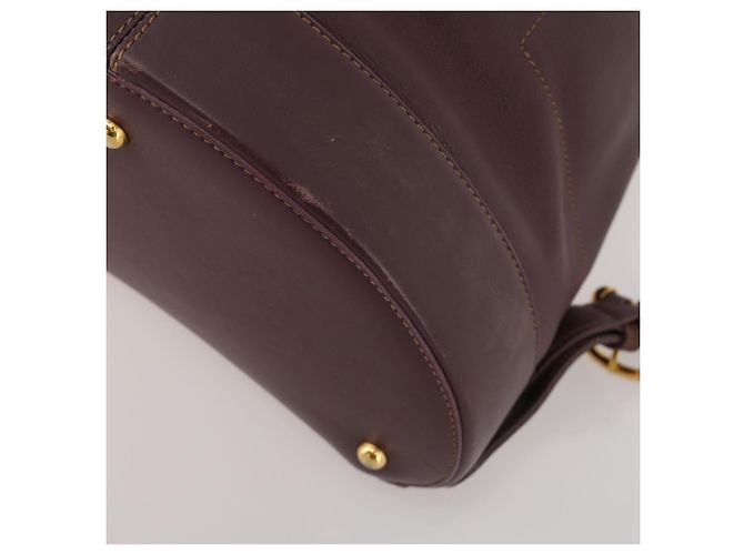 LOEWE Rucksack Leder Bordeaux Goldfarben Auth ep15823 - Ansicht 16