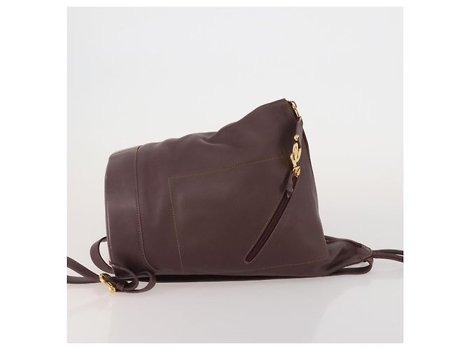 LOEWE Rucksack Leder Bordeaux Goldfarben Auth ep15823 - Ansicht 3