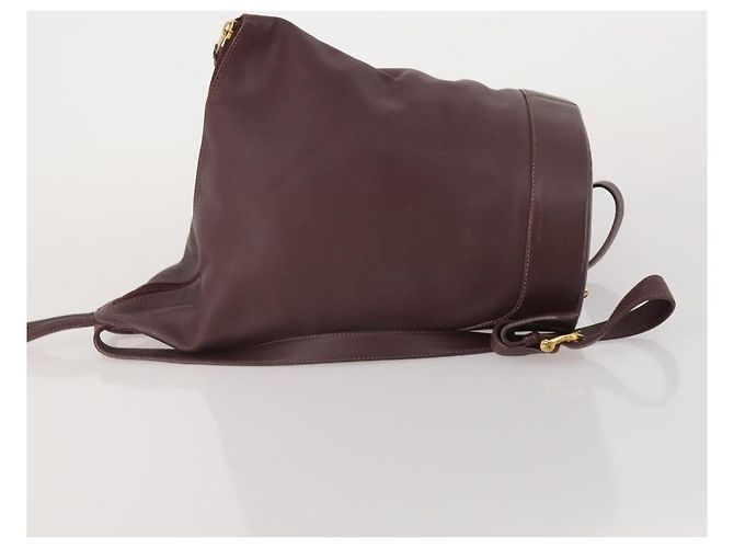 LOEWE Rucksack Leder Bordeaux Goldfarben Auth ep15823 - Ansicht 4