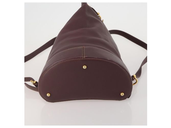 LOEWE Rucksack Leder Bordeaux Goldfarben Auth ep15823 - Ansicht 5