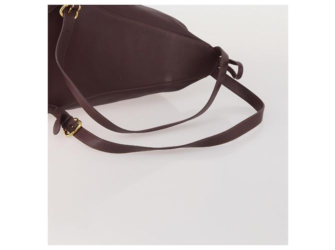 LOEWE Rucksack Leder Bordeaux Goldfarben Auth ep15823 - Ansicht 8