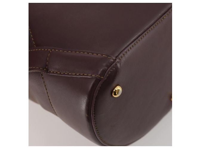 LOEWE Rucksack Leder Bordeaux Goldfarben Auth ep15823 - Ansicht 9