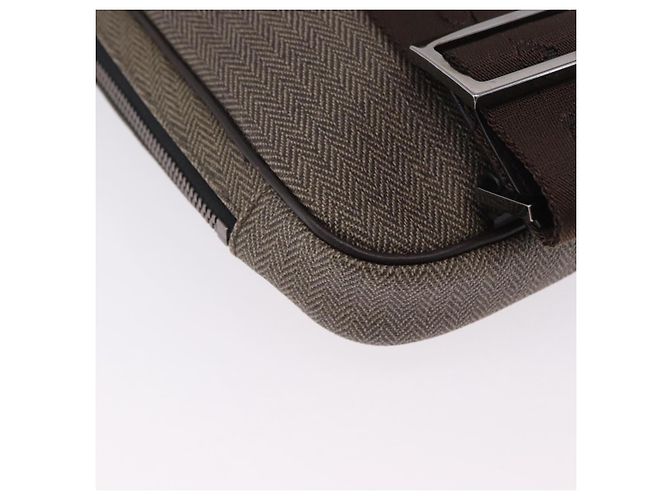 Bulgari Borsa a tracolla BVLGARI PVC Pelle Marrone Argento Auth hk4015 - vista 16