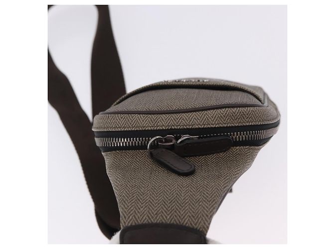 Bulgari Borsa a tracolla BVLGARI PVC Pelle Marrone Argento Auth hk4015 - vista 6