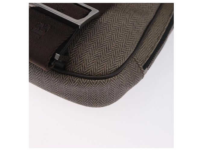 Bulgari Borsa a tracolla BVLGARI PVC Pelle Marrone Argento Auth hk4015 - vista 9