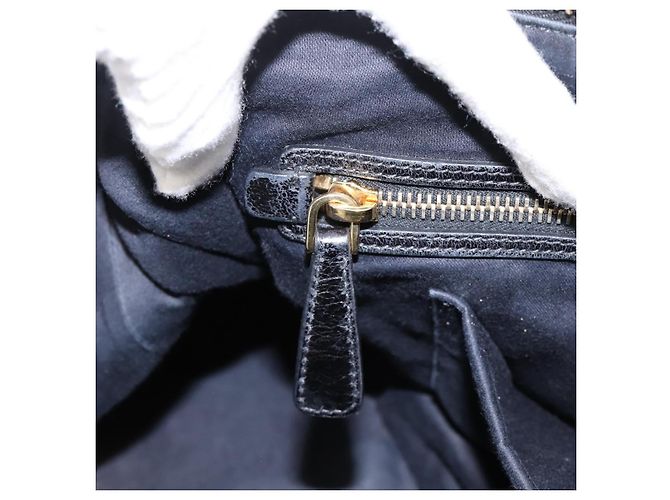 Borsa a mano Miu Miu Vittello Shine in pelle 2way Nero Tono Oro Auth 199341V - vista 22