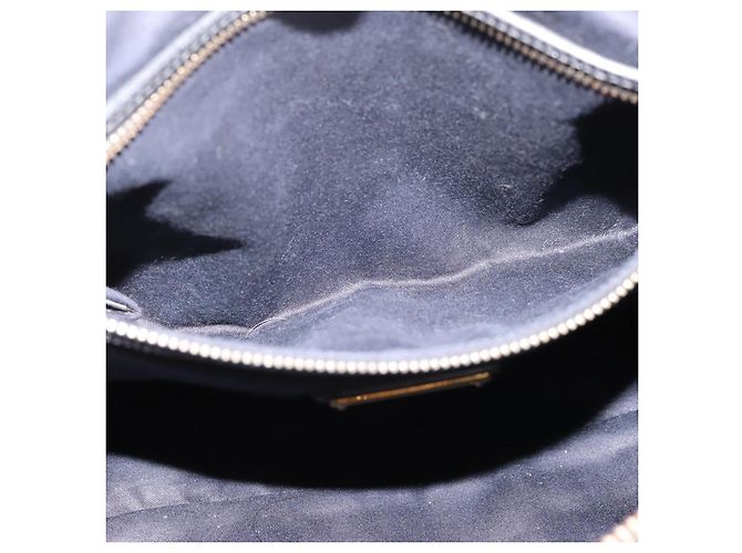 Borsa a mano Miu Miu Vittello Shine in pelle 2way Nero Tono Oro Auth 199341V - vista 23