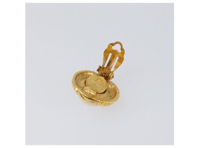 Orecchini CHANEL metallo Gold Tone CC Auth 201014 - vista 4