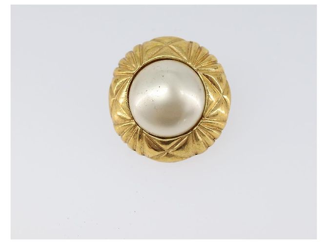 Orecchini CHANEL metallo Gold Tone CC Auth 201014 - vista 7