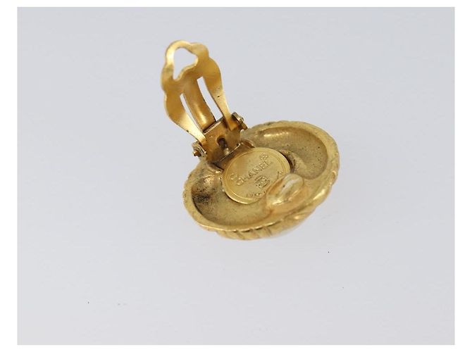 Orecchini CHANEL metallo Gold Tone CC Auth 201014 - vista 9