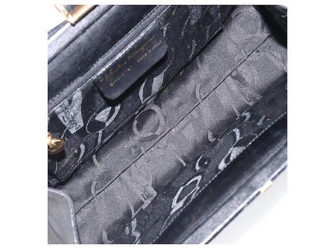 Borsa Salvatore Ferragamo in pelle nera e oro autentica bs36950 Nero D'oro - vista 11