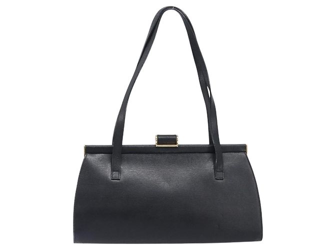 Borsa Salvatore Ferragamo in pelle nera e oro autentica bs36950 Nero D'oro - vista 13