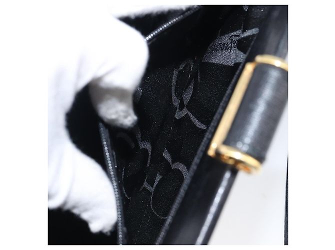 Borsa Salvatore Ferragamo in pelle nera e oro autentica bs36950 Nero D'oro - vista 20