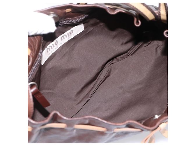 Borsa a tracolla Miu Miu in pelle marrone argento Auth 201975 - vista 11