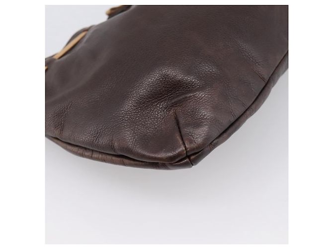 Borsa a tracolla Miu Miu in pelle marrone argento Auth 201975 - vista 14