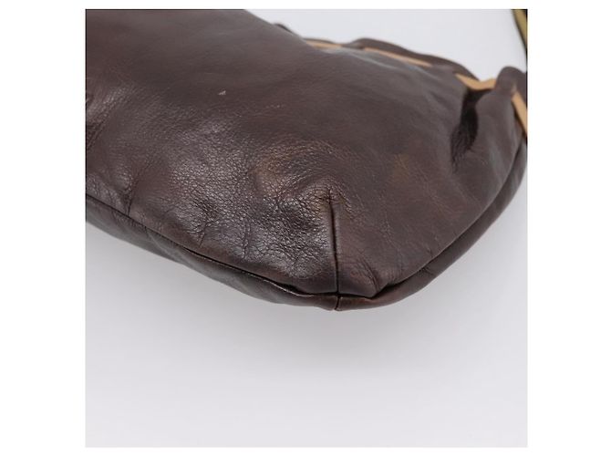 Borsa a tracolla Miu Miu in pelle marrone argento Auth 201975 - vista 15
