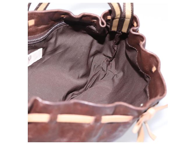 Borsa a tracolla Miu Miu in pelle marrone argento Auth 201975 - vista 18