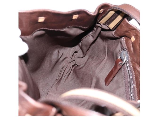 Borsa a tracolla Miu Miu in pelle marrone argento Auth 201975 - vista 19