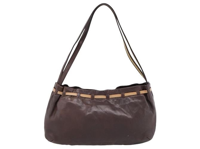 Borsa a tracolla Miu Miu in pelle marrone argento Auth 201975 - vista 2
