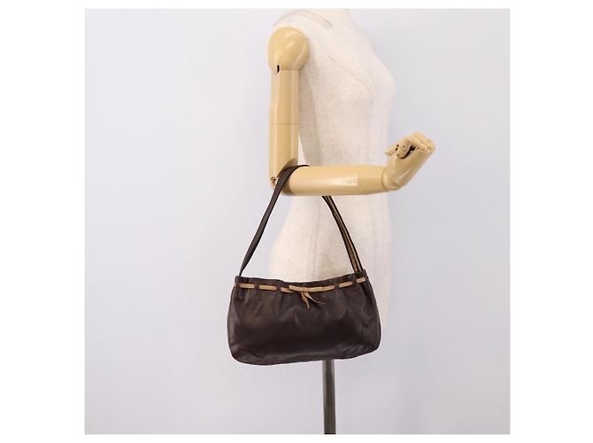 Borsa a tracolla Miu Miu in pelle marrone argento Auth 201975 - vista 22