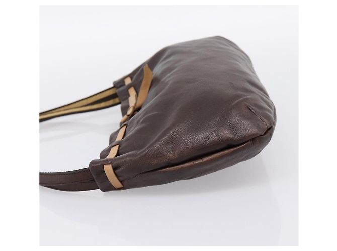 Borsa a tracolla Miu Miu in pelle marrone argento Auth 201975 - vista 3
