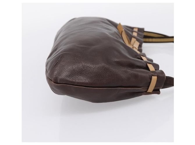 Borsa a tracolla Miu Miu in pelle marrone argento Auth 201975 - vista 4