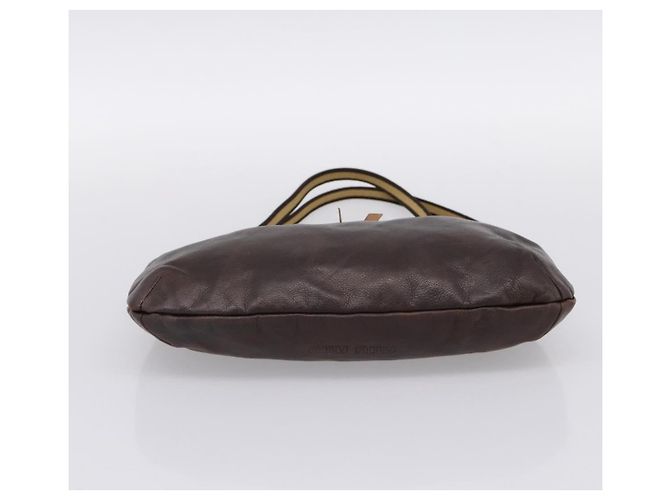 Borsa a tracolla Miu Miu in pelle marrone argento Auth 201975 - vista 5