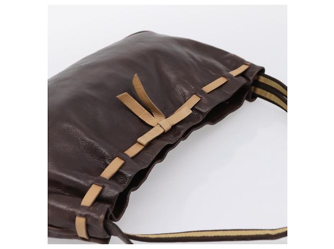 Borsa a tracolla Miu Miu in pelle marrone argento Auth 201975 - vista 6