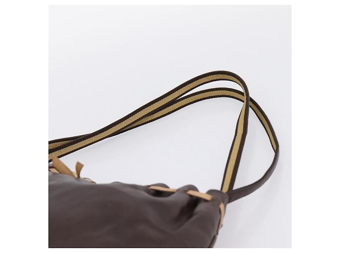 Borsa a tracolla Miu Miu in pelle marrone argento Auth 201975 - vista 8