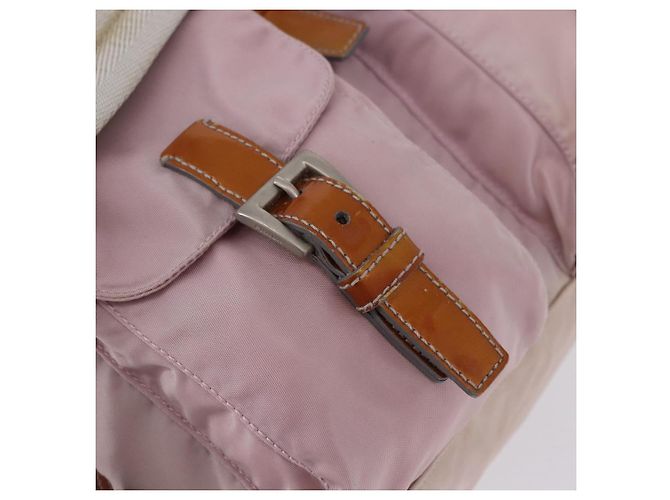 Zaino PRADA Nylon Rosa Argento Auth 198471 - vista 21