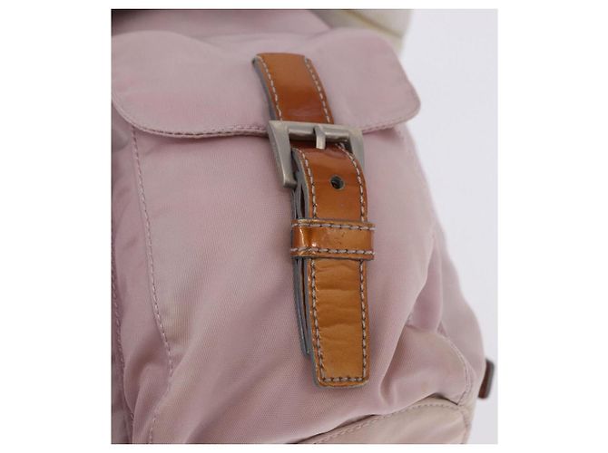 Zaino PRADA Nylon Rosa Argento Auth 198471 - vista 22