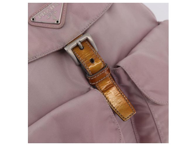 Zaino PRADA Nylon Rosa Argento Auth 198471 - vista 23