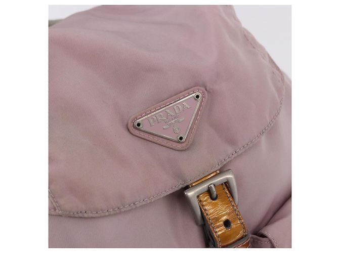 Zaino PRADA Nylon Rosa Argento Auth 198471 - vista 24