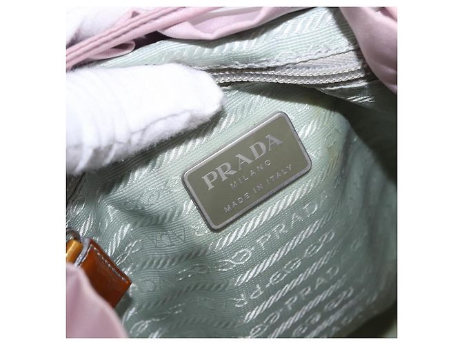 Zaino PRADA Nylon Rosa Argento Auth 198471 - vista 26