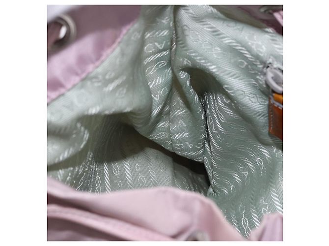 Zaino PRADA Nylon Rosa Argento Auth 198471 - vista 28