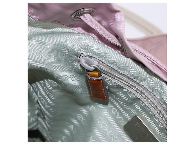 Zaino PRADA Nylon Rosa Argento Auth 198471 - vista 29