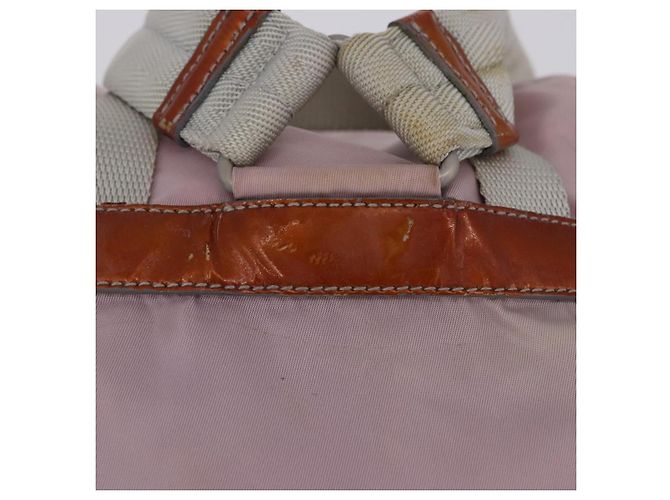 Zaino PRADA Nylon Rosa Argento Auth 198471 - vista 3