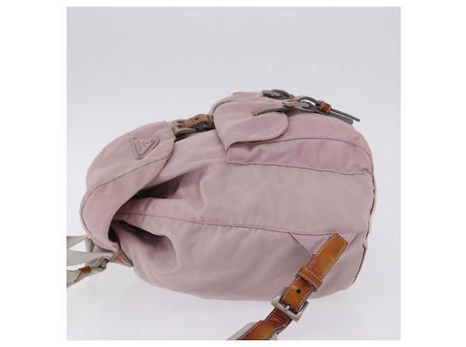 Zaino PRADA Nylon Rosa Argento Auth 198471 - vista 5