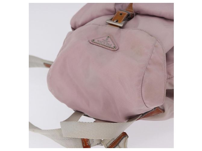 Zaino PRADA Nylon Rosa Argento Auth 198471 - vista 7