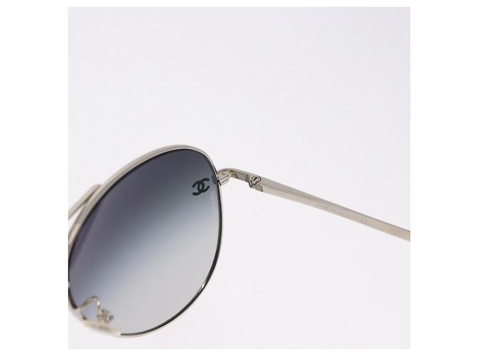 Gafas de sol CHANEL Metal Silver Black CC Auth BA15445M Negro Plata - vista 10