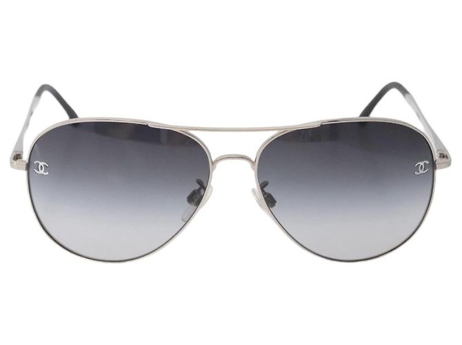 Gafas de sol CHANEL Metal Silver Black CC Auth BA15445M Negro Plata - vista 13