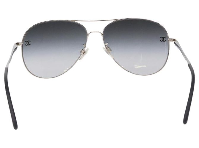 Gafas de sol CHANEL Metal Silver Black CC Auth BA15445M Negro Plata - vista 2