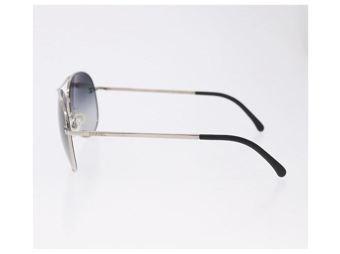 Gafas de sol CHANEL Metal Silver Black CC Auth BA15445M Negro Plata - vista 5